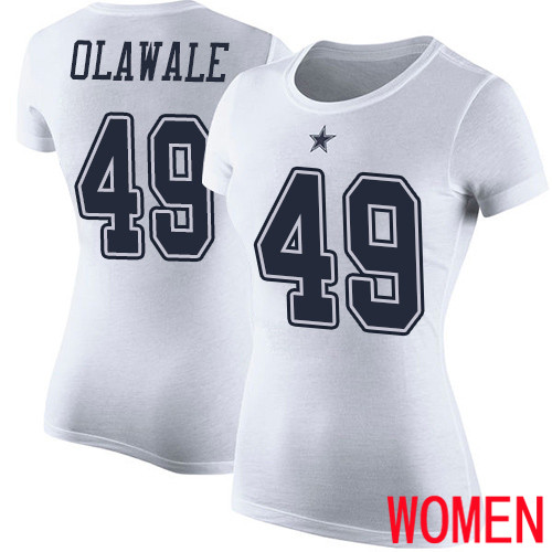 Women Dallas Cowboys White Jamize Olawale Rush Pride Name and Number #49 Nike NFL T Shirt->youth nfl jersey->Youth Jersey